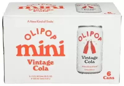 Olipop Prebiotic Soda Minis, Vintage Cola 6 Cans (7.5 Fl Oz Each)