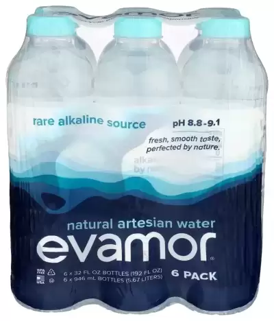 Evamor Natural Artesion Water 32 Fl Oz 6 Count