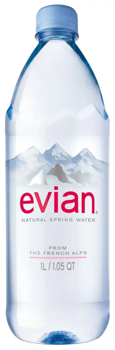 Evian, Natural Spring Water, 33.81 Oz