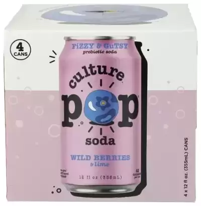 Culture Pop, Wild Berries Soda, 12 Oz X 4 Count (Case Of 6)
