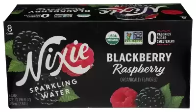 Nixie Organic Sparkling Water Blackberry Raspberry 8 Cans