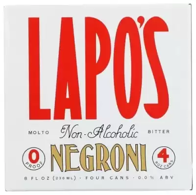 Lapo'S Non-Alcoholic Negroni 4 Cans (8 Fl Oz Each)