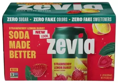 Zevia Strawberry Lemon Burst Soda 6Pk, 12 Fz