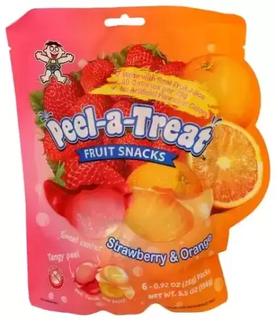 4 X Want Want Peeler Gummy Candy, Peelable Fruit Gummy Strawberry & Orange 5.5Oz