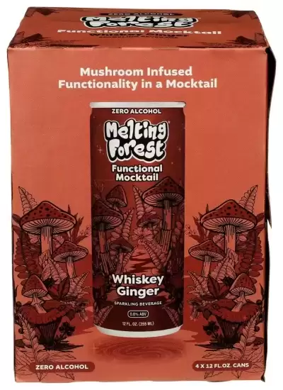 Melting Forest Functional Mocktail Whiskey Ginger ? Alcohol-Free, Euphoric Adaptogen Drink With Reis