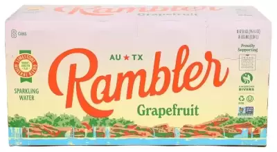 Rambler, Grapefruit Sparkling Water, 96 Oz(Case Of 3)