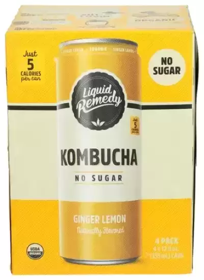 Remedy Kombucha Organic Ginger Lemon Cans