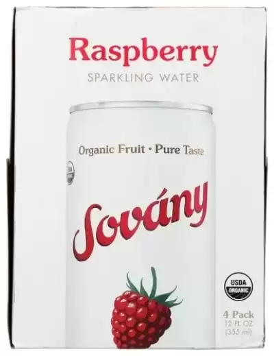 Sovany Organic Sparkling Water Raspberry 4 Cans