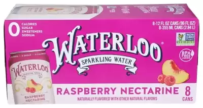 Waterloo Sparkling Water Raspberry Nectarine 8 Cans (12 Fl Oz Each)