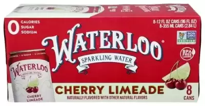 Waterloo Sparkling Water, Sparkling Water Cherry Limeade, 96 Oz (Case Of 3)