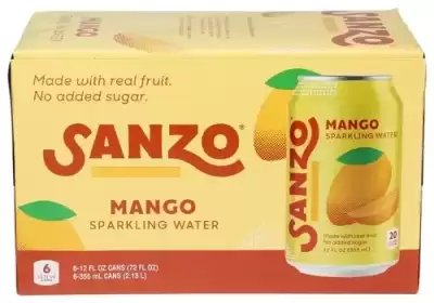 Sanzo, Mango Sparkling Water, 72 Oz(Case Of 4)