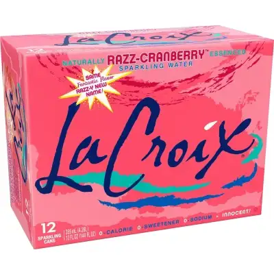 Lacroix Cran-Raspberry Sparkling Water, 12 Oz., 24/Carton (Nav40132)