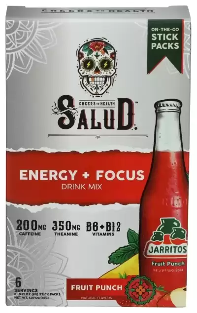 Salud Energy + Focus Jarritos Fruit Punch Electrolyte Drink Mix - 0.21Oz Packet Sticks