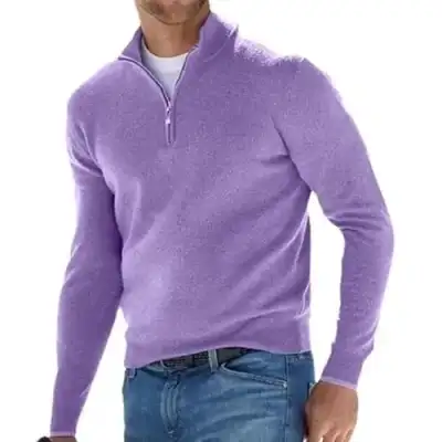 Toipkt Men'S Cashmere Sweatshirt Stand Collar Half Zipper Long Sleeve Pullover Shirt Bottoming Shirt