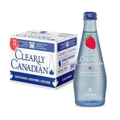 Clearly, Canadian Summer Strawberry Water, 11 Oz