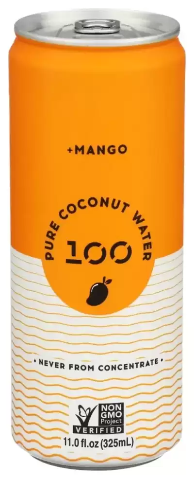100 Coconuts Pure Coconut Water Drink Mango, 325 Ml