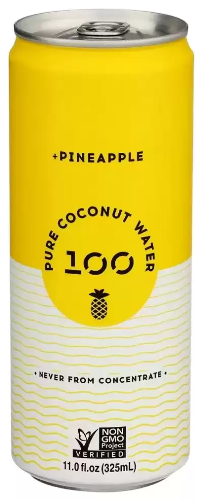 100 Coconuts Pure Coconut Water Drink Pineapple, 325 Ml