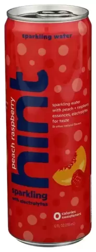 2 Cans Hint Sparkling Water Peach Raspberry 0 Calories 12 Oz Each Electrolytes