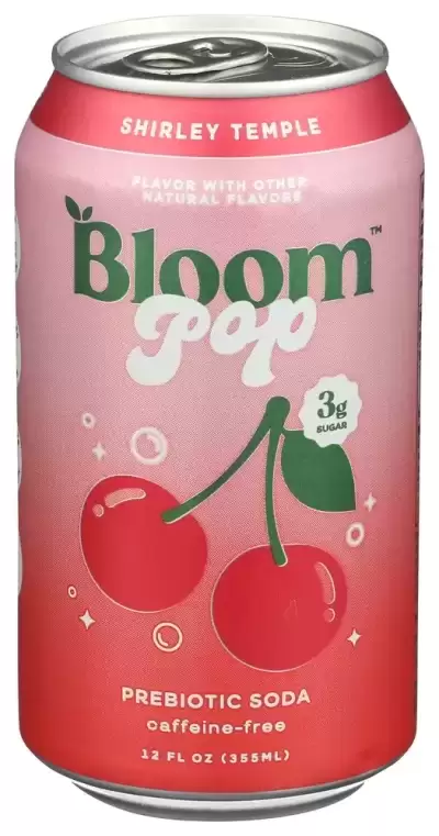 Bloom, Pop Prebiotic Soda, Shirley Temple, 12 Oz