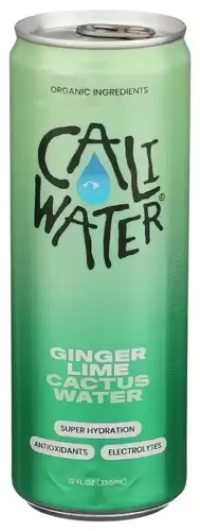 Caliwater Cactus Water, Ginger Lime 12 Fl Oz Can