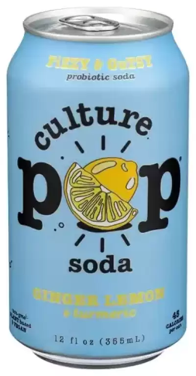 Culture Pop, Probiotic Soda Ginger Lemon And Turmeric, 12 Oz(Case Of 12)