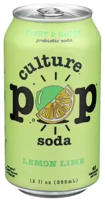 Culture Pop, Probiotic Soda Lemon Lime, 12 Oz(Case Of 12)