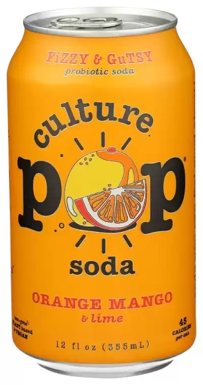 Culture Pop, Probiotic Soda Orange Mango And Lime, 12 Oz(Case Of 12)