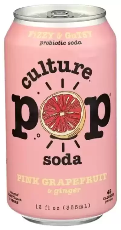Culture Pop, Probiotic Soda Pink Grapefruit Ginger And Juniper, 12 Oz(Case Of 12)