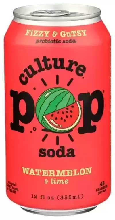 Culture Pop, Probiotic Soda Watermelon And Lime, 12 Oz(Case Of 12)