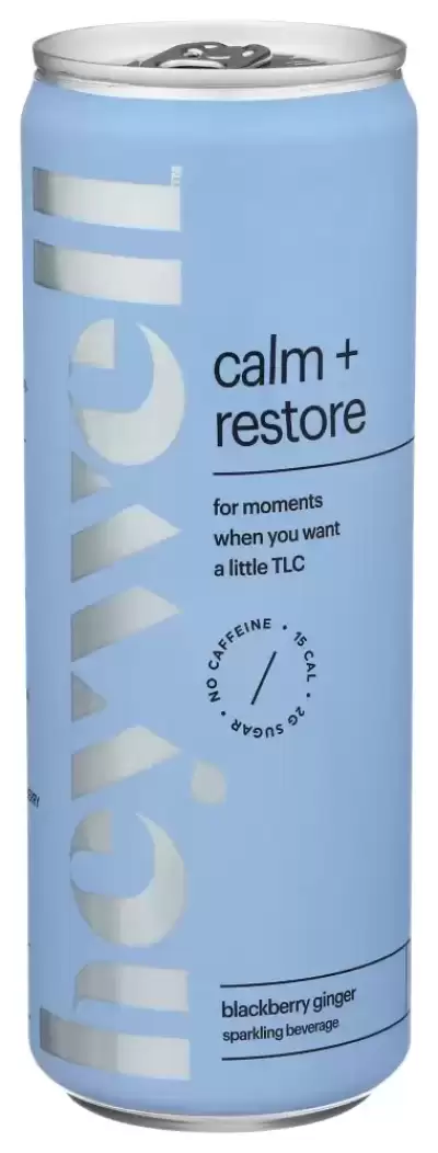 Heywell Sparkling Water Calm & Restore Blackberry Ginger 12 Fl Oz