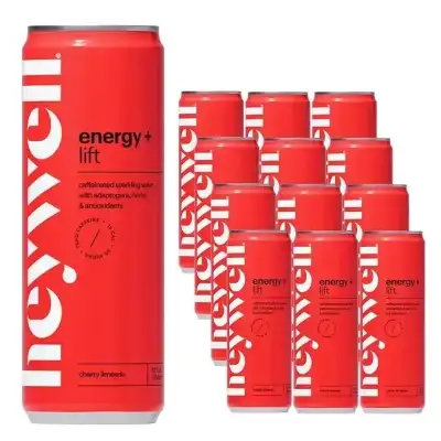 Heywell Sparkling Water Energy & Lift Cherry Limeade 12 Fl Oz
