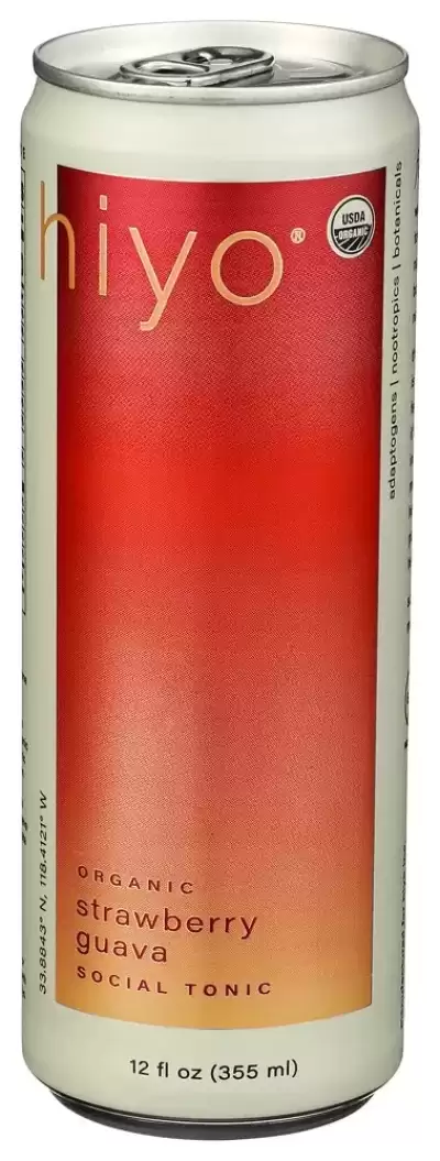 Hiyo Organic Non-Alcoholic Functional Seltzer Strawberry Guava, 355Ml
