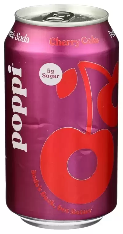 Poppi Prebiotic Soda Cherry Cola, 355Ml