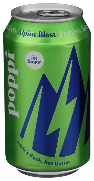 Poppi Soda Prebiotic Alpine Blast, 355Ml