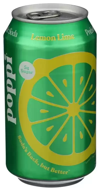 Poppi, Lemon Lime Prebiotic Soda, 12 Oz (Case Of 12)