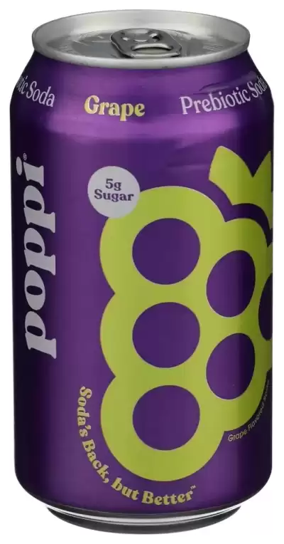 Poppi, Prebiotic Soda Grape, 12 Oz(Case Of 12)