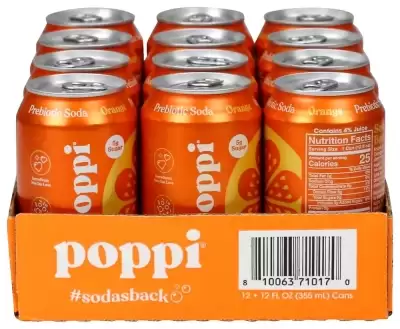 Poppi, Prebiotic Soda Orange, 12 Oz(Case Of 12)