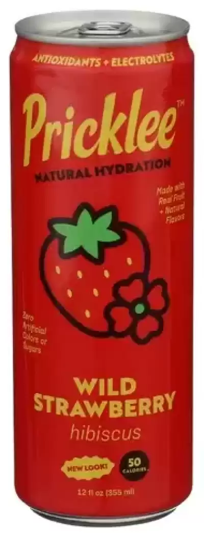 Pricklee, Hibiscus Cactus Water Wild Strawberry, 12 Oz (Case Of 12)