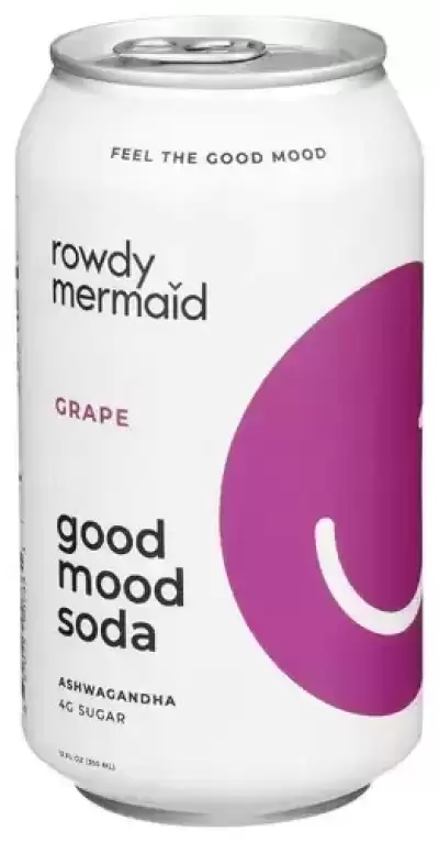 Rowdy Mermaid, Good Mood Soda Grape, 12 Oz (Case Of 12)