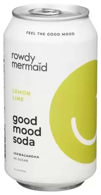 Rowdy Mermaid, Good Mood Soda Lemon Lime, 12 Oz (Case Of 12)