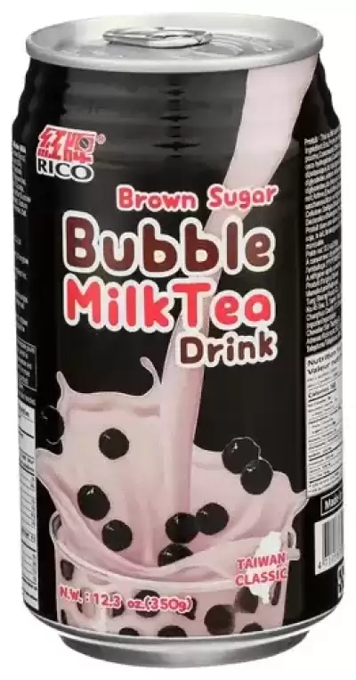 Rico, Bubble Milk Tea Brown Sugar, 12.3 Oz(Case Of 12)