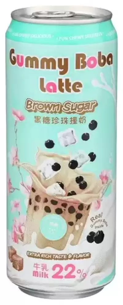 O'S Bubble, Gummy Boba Latte Brown Sugar, 15.9 Oz(Case Of 12)