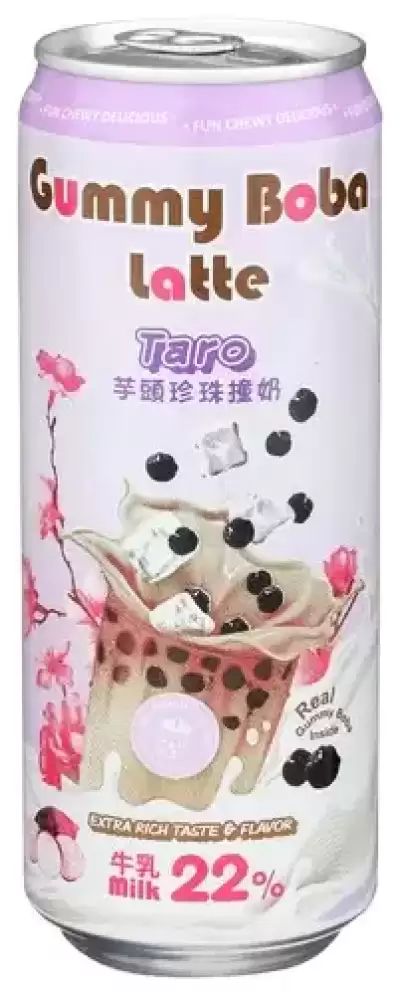 O'S Bubble, Gummy Boba Latte Taro, 15.9 Oz(Case Of 12)