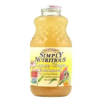 Rw Knudsen Family, Lemon Ginger Echinacea Flavored Beverage, Case Of 6 X 32 Oz