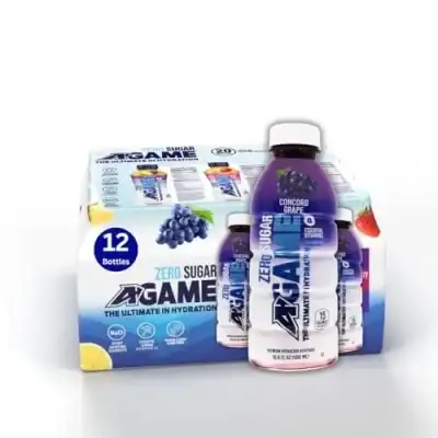 A-Game Zero Sugar Sports Drink, Concord Grape Zero, Sugar Frenatural Flavors, Gluten Free & Keto Fri