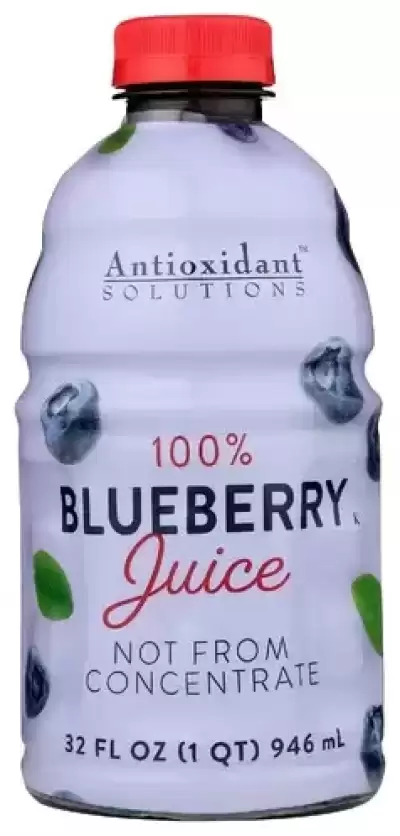 Antioxidant Solutions Non-Gmo 100% Juice Not From Concentrate Blueberry 32 Fl Oz