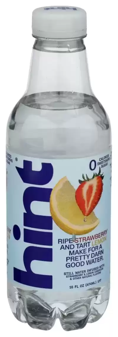 Hint, Water Infused With Strawberry And Lemon, 16 Oz (Case Of 12)