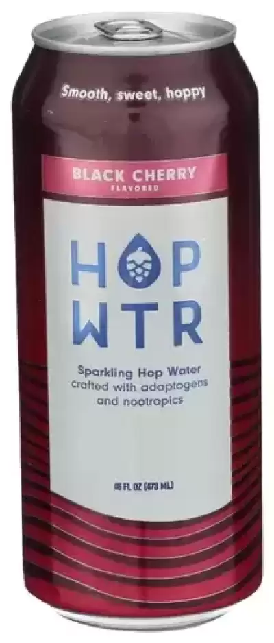 Hop Water, Sparkling Hop Water Black Cherry, 16 Oz (Case Of 12)