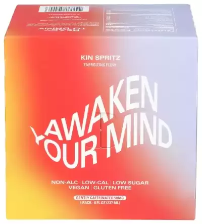 Kin Euphorics, Energy Spritz Rising Flow, 32 Oz(Case Of 6)