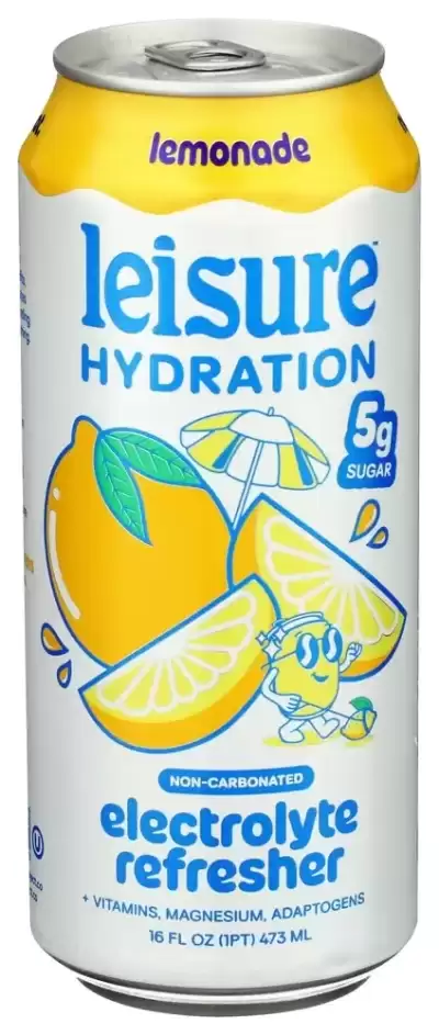 Leisure Project Hydration Non-Carbonated Electrolyte Refresher Lemonade 16 Fl Oz